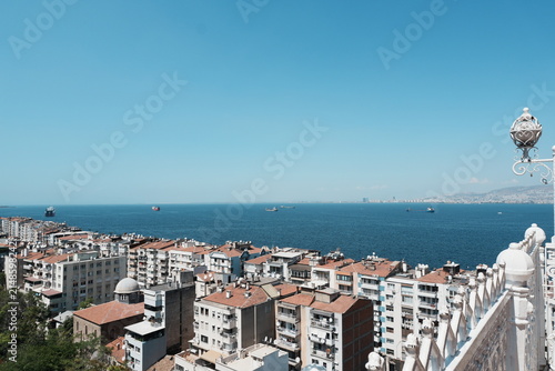 Cuadro en lienzo Panoramic View of Izmir Coastline and Aegean Sea, Turkey