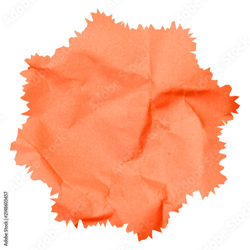 Orange Torn Crumpled Paper Texture Transparent PNG Isolated Wrinkled Craft Paper  Transparent Background