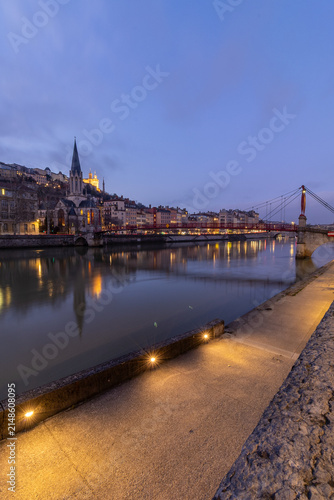 night view of the city of Lyon
