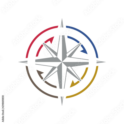 Minimalist corporate logo template featuring a modern compass icon for a consulting agency