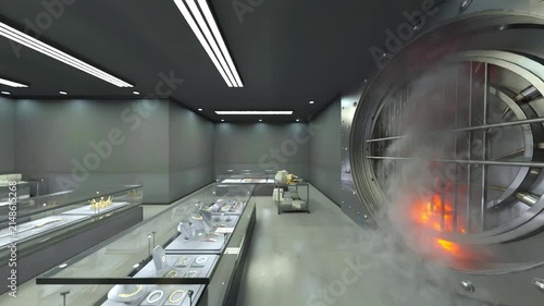 金庫室　3DCGレンダリング