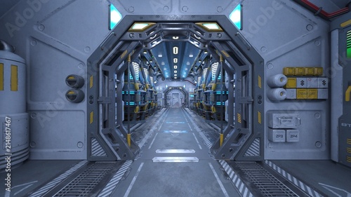 宇宙船通路　3DCGレンダリング