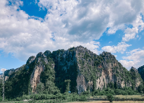 mountain landscape with blue sky