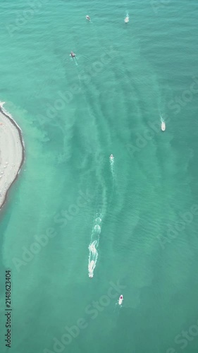 aerial view of black sea beach