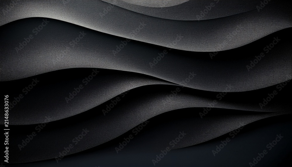 Fototapeta premium Abstract Dark Grey And Black Grainy Wave Background With Noise Texture