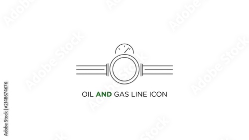 Oil and gas pipeline icon with pressure gauge