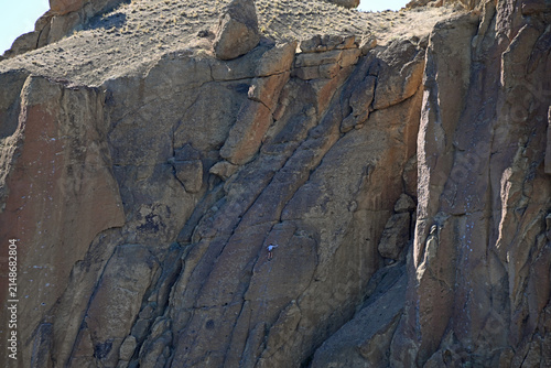 Climber on Rock Wall in Castle Crags State Park, Oregon
