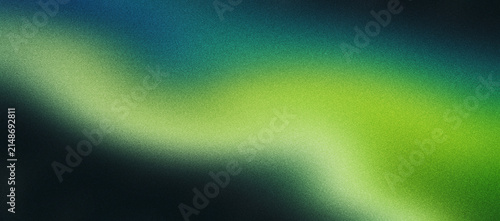 Abstract green yellow blue grainy background, glowing noise texture gradient banner dark backdrop header poster cover design
