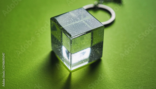 Transparent Cube Padlock Symbolizing Security and Protection.