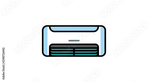 Air conditioner unit flat illustration