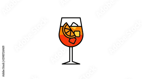 Aperol spritz vector illustration