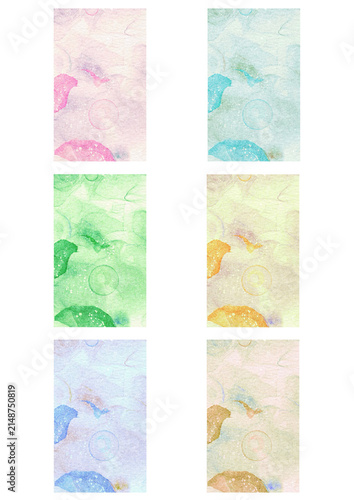 Cute Pastel Vertical Watercolor Background Collection, Set of 6