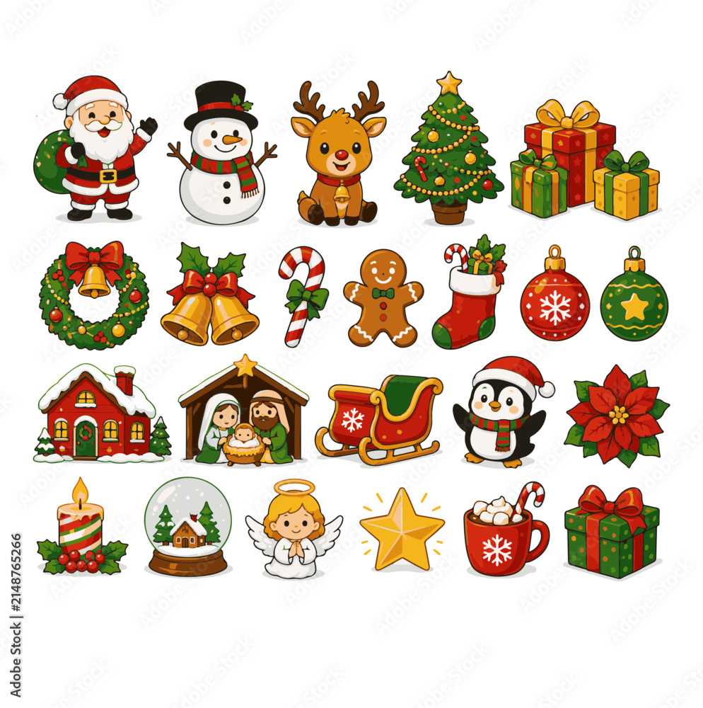 Fototapeta premium christmas icons set