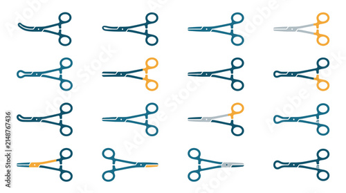 Surgical instrument collection medical clamps forceps healthcare tools set