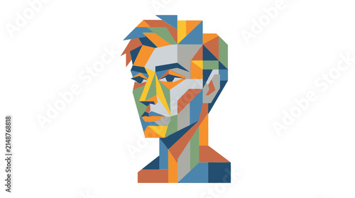 Abstract Geometric Man Portrait