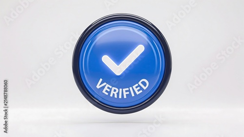 Blue verified badge icon with checkmark for account authentication and digital trust