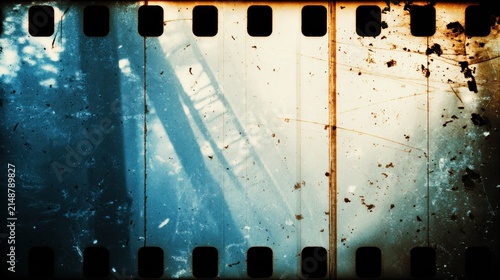 Vintage film strip abstract with scratches and light leaks