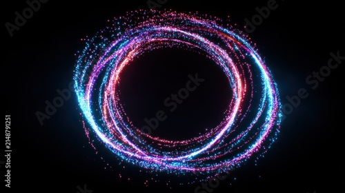 Abstract swirling light trails against dark background for visual effects