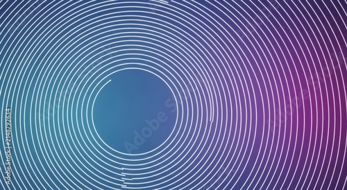 Abstract ovoid tunnel of concentric circles with gradient colors