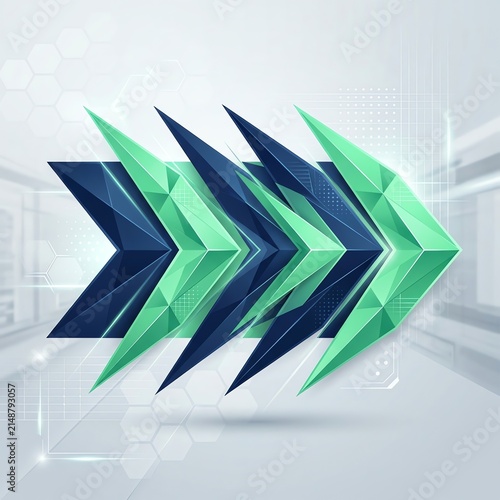 Dynamic Arrow Graphics Representing Progress and Direction.