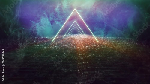 Neon Cosmic Galaxy Seamless VJ Stage Visual Loop