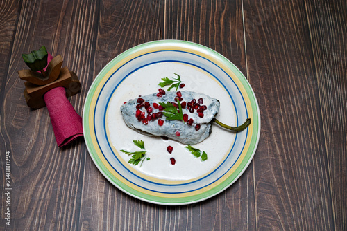 Canvas Print Chiles en Nogada, a traditional Mexican dish