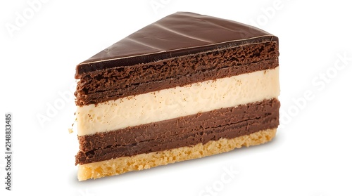 Studio Shot Chocolate Layer Mousse Cake Slice Dessert Food