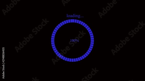 100 percent calculation animation. Loading Circle animation on black background. loading bar icon with black background.