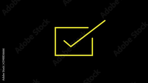 Animated yellow check mark icon. right check mark icon transparent background.