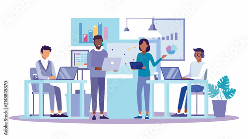 Vibrant Team Collaborating New Proj Premium Digital Asset