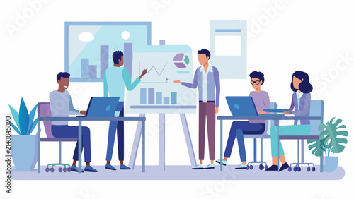 Showcasing Young Startup Team Brainstorming Meeti Vibrant Premium Digital Asset