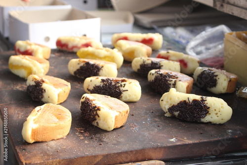 pukis cake on wooden table