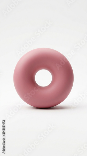 A soft matte torus with a squishy donut look on a white background