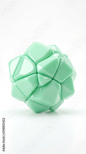 Presented on white this faceted geometric form features a high shine gloss finish