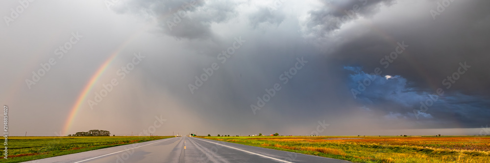 Obraz premium Impacts of Climate Change. Extreme Weather, Supercell Storms, Global Warming and Environmental Sustainability. Wide Web Banner Featuring Copy Space