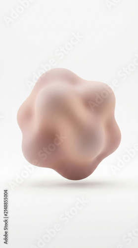 A puffy organic form with a soft matte finish floats on a white background
