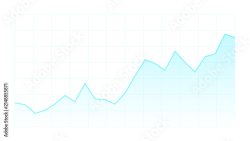 Canvastavla Blue trend line graph with light area fill on white grid
