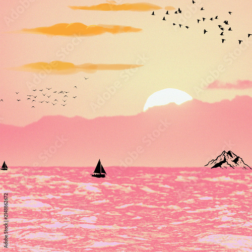sunset on the sea