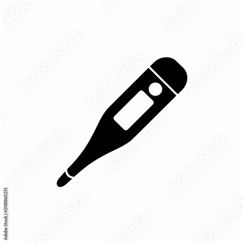 Black Digital Thermometer Medical Icon Vector