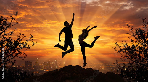 Full body silhouette landscape photograph Created with Generativ