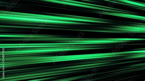 Abstract Green Neon Horizontal Light Streaks Motion Background Fast Energy Flow Technology 4K Seamless Loop Animation