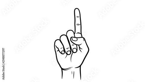 Hand Pointing Up: Number One Gesture, Direction, or Success Symbol