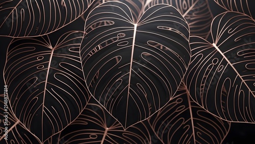 Close-up of dark leaves with intricate vein patterns