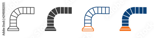 Ventilation Duct Icon Set Multiple Style Collection