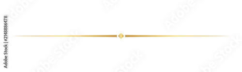 Minimal Horizontal Decorative golden Divider Line Isolated on Transparent Background PNG