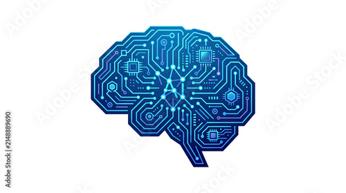 human head silhouette with brain