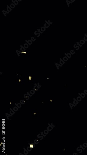 Vertical Gold Confetti Burst Transparent Alpha Channel