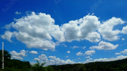 盛夏の青空と白い雲