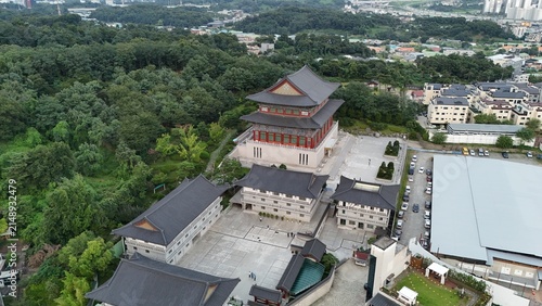 Aerial View of Daesunjillihoe Seobu Hall in Seoul