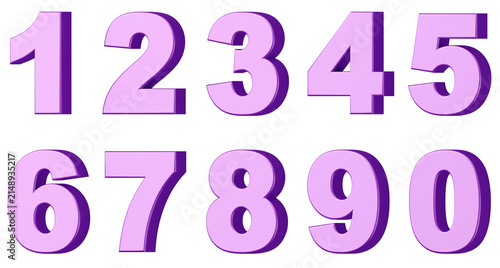 Foto 3D素材_数字_メタリック_紫